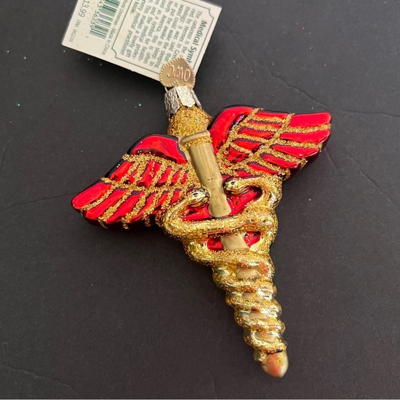 Medical Symbol Glass Christmas Ornament - Picture 2 of 7